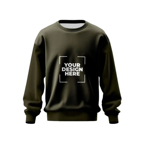 Crewneck Sweatshirt in Olive Green